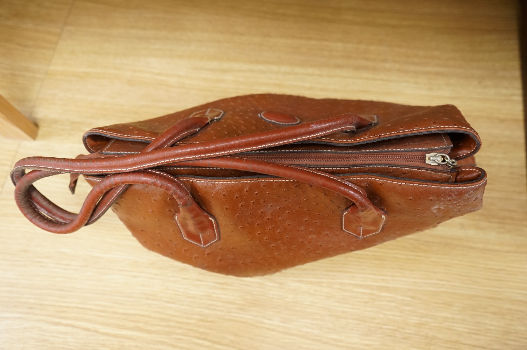 A Marc by Marc Jacobs Standard Supply handbag and an ostrich skin hand bag largest approximately 40cm wide